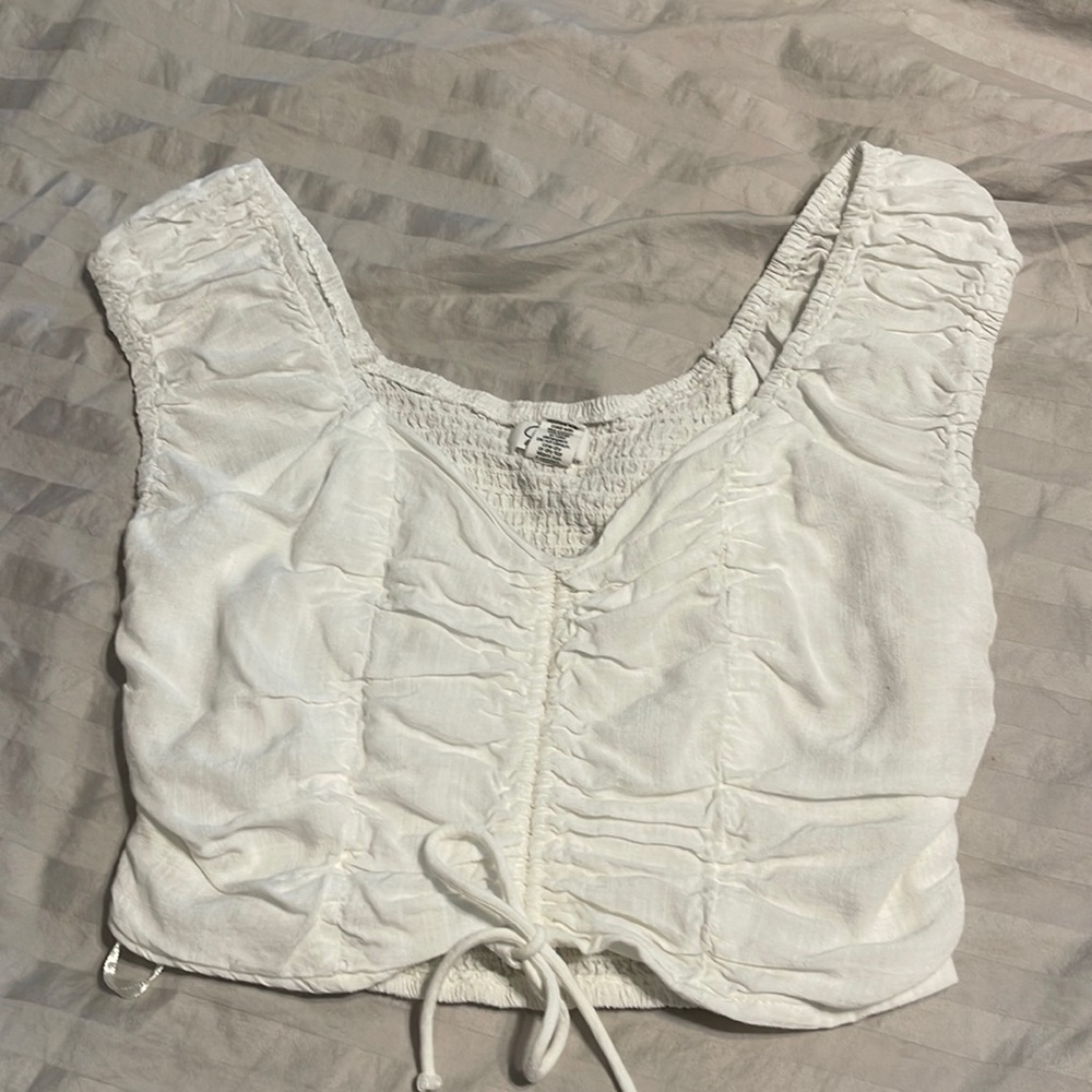 White cropped blouse